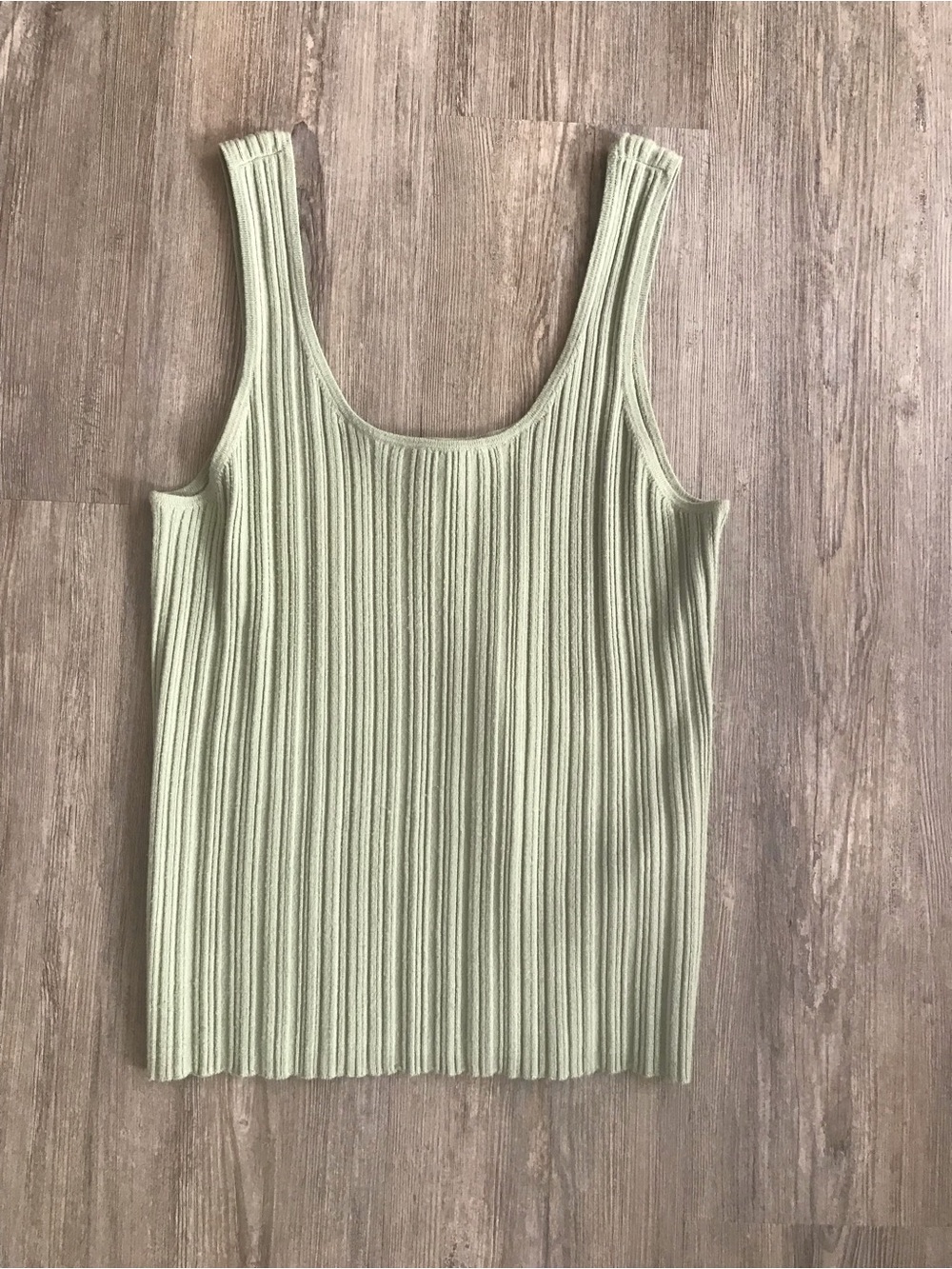 Madewell Ribbed Scoop Tank Top in Sage Green